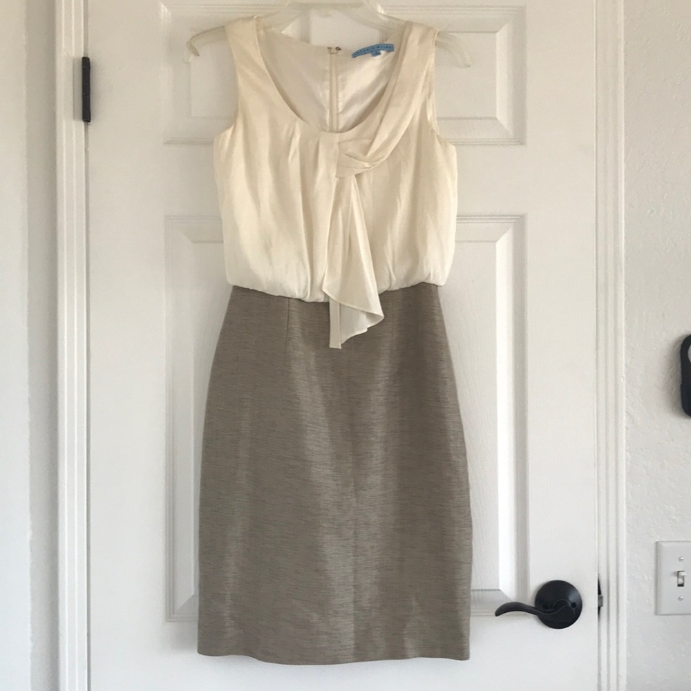 Antonio Melani satin/linen sheath dress size 0